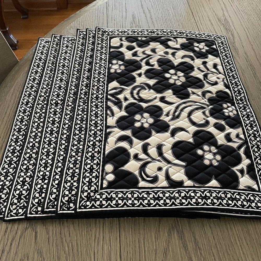 Vera Bradley " Night and Day" Pattern Placemats Set of  6